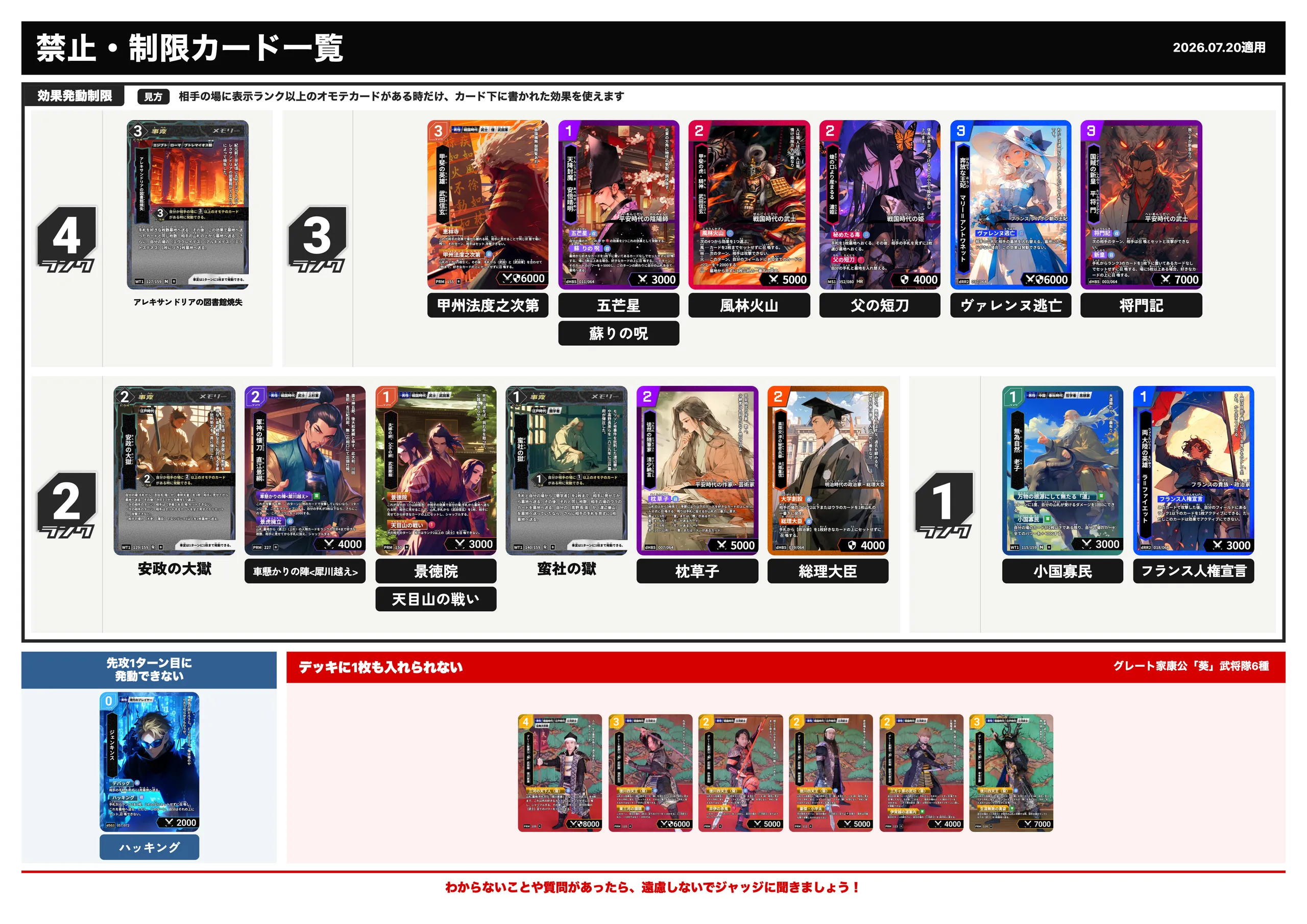 禁止・制限カードの更新